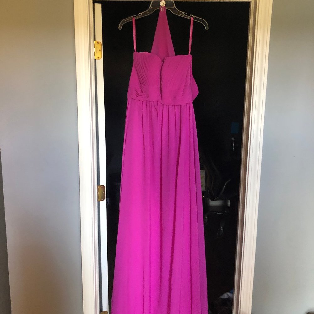 Berry Colored Strapless Bridesmaids Dress